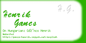 henrik gancs business card